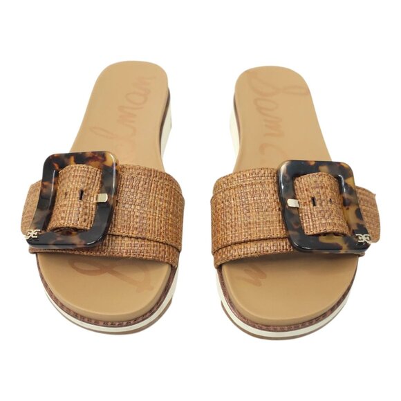 Sam Edelman Ariane Platform Sandals Womens Size 5.5 Tortoise Shell Buckle Slide - Picture 7 of 16